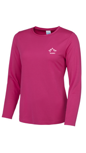 Womens Long Sleeved Tee - Hot Pink